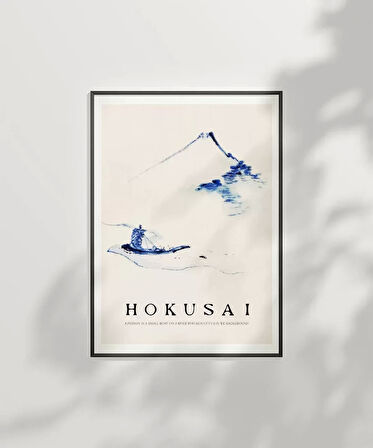 Çerçevesiz Poster Hokusai Fuji Dağı Önünde Teknede Bir Kişi