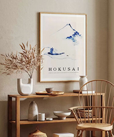 Çerçevesiz Poster Hokusai Fuji Dağı Önünde Teknede Bir Kişi