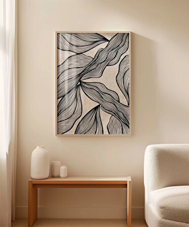 Çerçevesiz Poster Minimalist Doğa Çizgileri