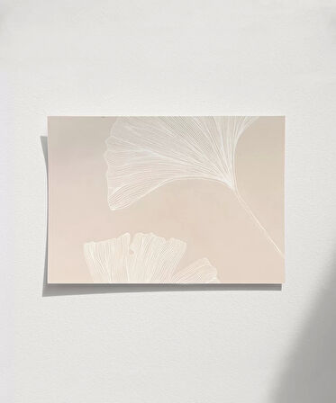 Çerçevesiz Poster Ginkgo Yaprağı Minimalist