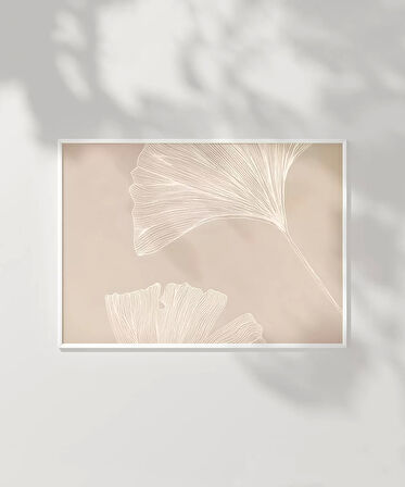 Çerçevesiz Poster Ginkgo Yaprağı Minimalist