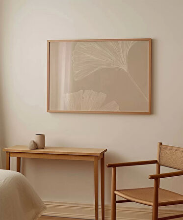 Çerçevesiz Poster Ginkgo Yaprağı Minimalist