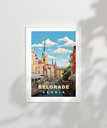 Çerçevesiz Poster Belgrade’ın Renkli Mimari Mirası