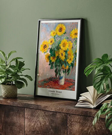 Çerçevesiz Poster Claude Monet Ayçiçeği Buketi