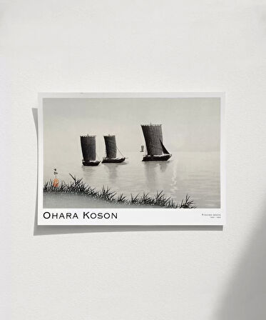 Çerçevesiz Poster Ohara Koson Balıkçı Teknesi