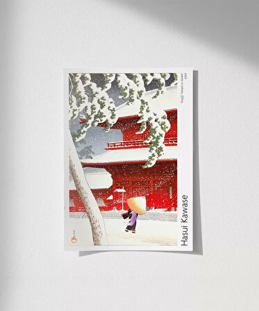 Çerçevesiz Poster Hasui Kawase Shiba Zojoji Tapınağı