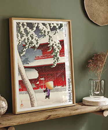 Çerçevesiz Poster Hasui Kawase Shiba Zojoji Tapınağı