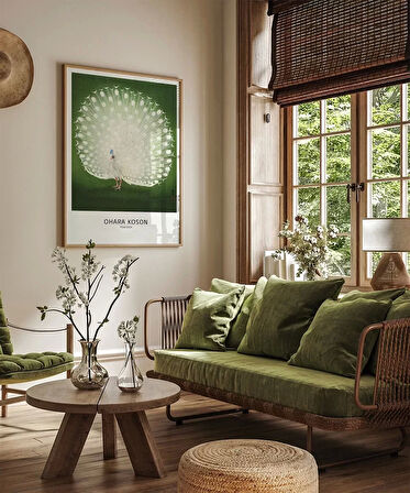 Çerçevesiz Poster Ohara Koson Tavuskuşu