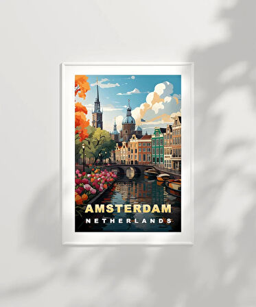 Çerçevesiz Poster Hollanda’nın Renkli Kanalları