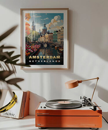 Çerçevesiz Poster Hollanda’nın Renkli Kanalları