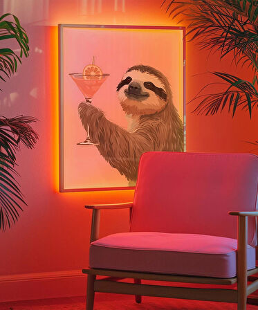 Çerçevesiz Poster Tembel Kokteyl Keyfi