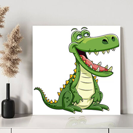 Neşeli Dinozor Kanvas Tablo