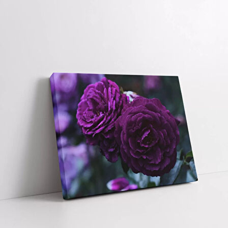 Mor Çiçek Kanvas Tablo