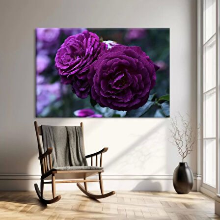 Mor Çiçek Kanvas Tablo