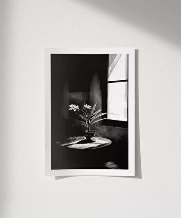 Çerçevesiz Poster Gölge ve Çiçek