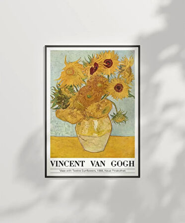 Çerçevesiz Poster Vincent Van Gogh On İki Ayçiçekli Vazo