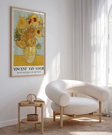 Çerçevesiz Poster Vincent Van Gogh On İki Ayçiçekli Vazo