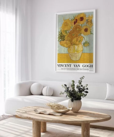 Çerçevesiz Poster Vincent Van Gogh On İki Ayçiçekli Vazo