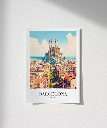 Çerçevesiz Poster Barcelona Mimari