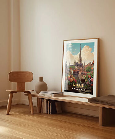 Çerçevesiz Poster Lille Tarihi ve Çiçek Bahçesi Sanat