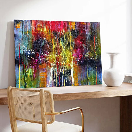 Renkli Yağmur Kanvas Tablo