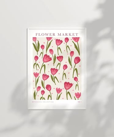 Çerçevesiz Poster Flower Market No 1