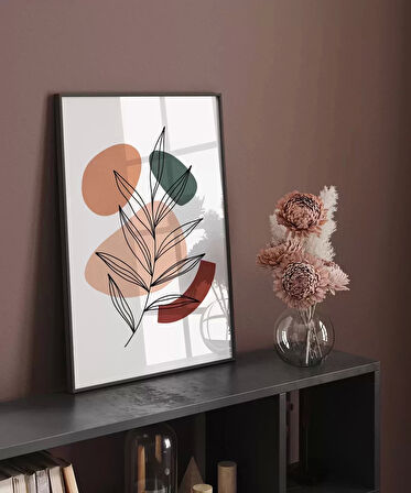 Çerçevesiz Poster Çizgisel Bitki No 1