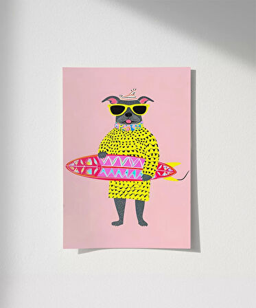 Çerçevesiz Poster Eğlenceli Dalga Avcısı