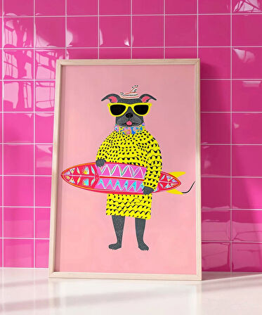 Çerçevesiz Poster Eğlenceli Dalga Avcısı