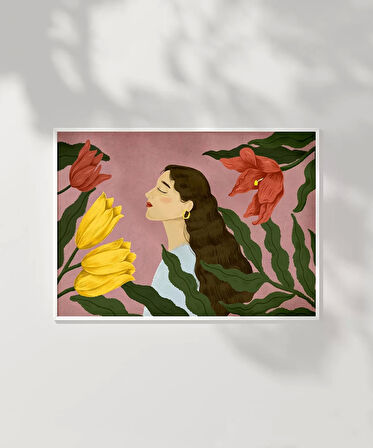 Çerçevesiz Poster Floral Melodi
