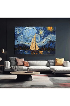 Geceye Yelken Açan Kanvas Tablo