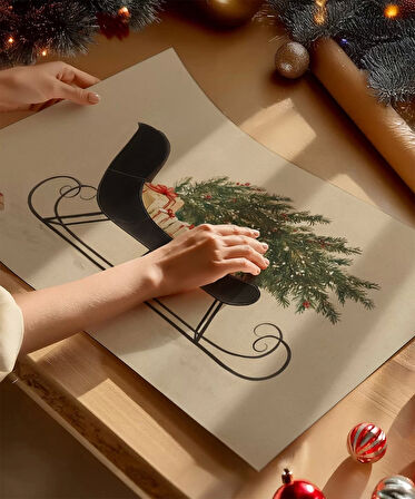 Çerçevesiz Poster Hediye ve Çam Temalı Yılbaşı