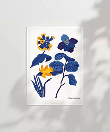 Çerçevesiz Poster Mavi Bahçe Sevgiyle Tasarlanmış