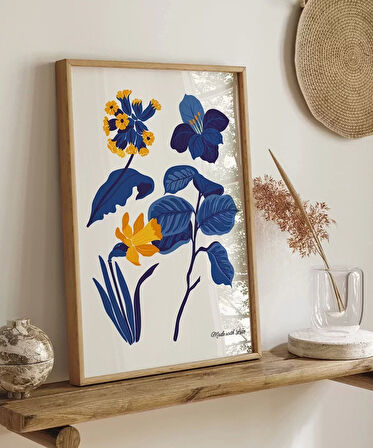 Çerçevesiz Poster Mavi Bahçe Sevgiyle Tasarlanmış