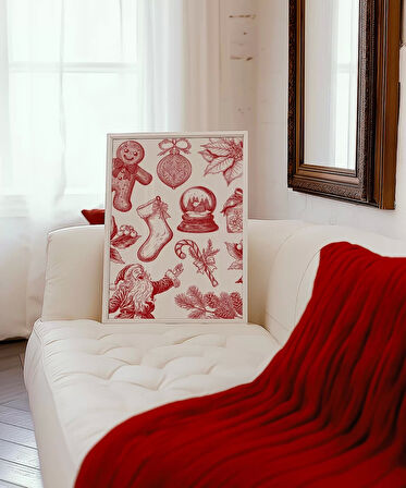 Çerçevesiz Poster Klasik Yılbaşı Simgeleri