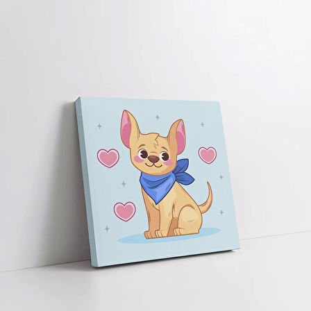 Mutlu Köpek Yavrusu Kanvas Tablo