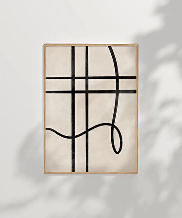 Çerçevesiz Poster Soyut Geometrik Hatlar Minimalist