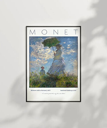 Çerçevesiz Poster Claude Monet Şemsiyeli Kadın