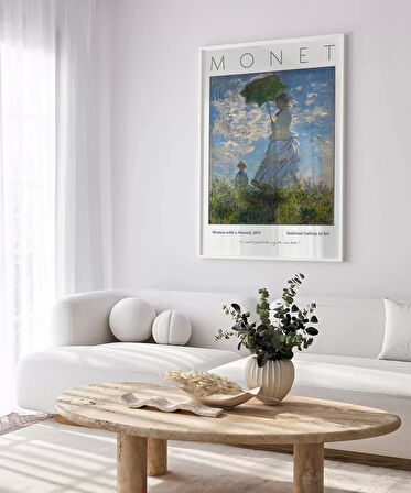 Çerçevesiz Poster Claude Monet Şemsiyeli Kadın