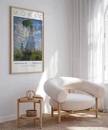 Çerçevesiz Poster Claude Monet Şemsiyeli Kadın