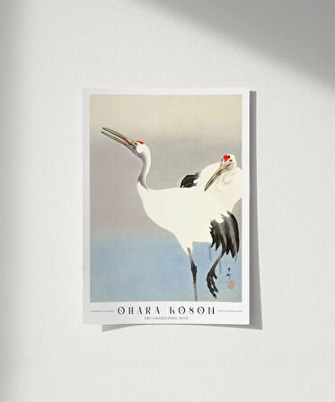 Çerçevesiz Poster Ohara Koson İki Turna