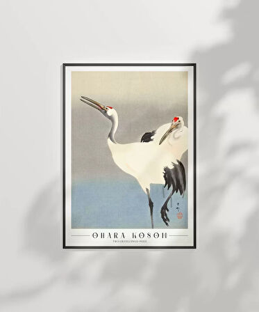 Çerçevesiz Poster Ohara Koson İki Turna