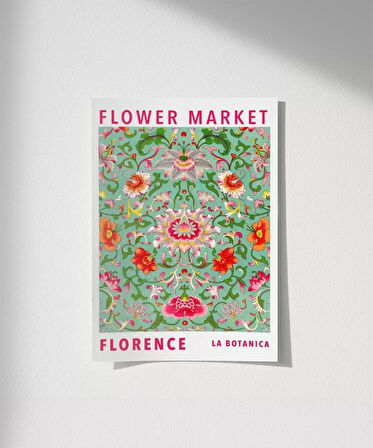 Çerçevesiz Poster Flower Market Florence