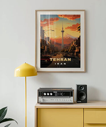 Çerçevesiz Poster Tahran’ın Zarif Silüeti ve Dağ Manzarası