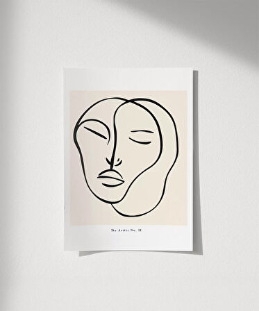 Çerçevesiz Poster Minimalist Portre Sanat