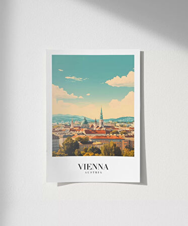Çerçevesiz Poster Viyana Şehir Manzarası