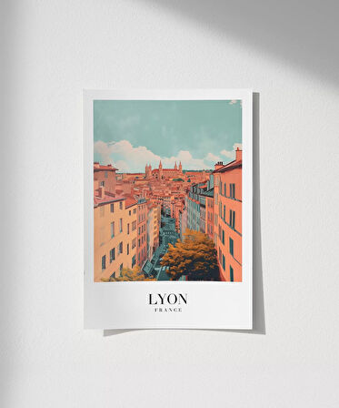 Çerçevesiz Poster Tarihi Lyon Sokakları Dekoratif