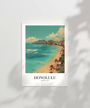 Çerçevesiz Poster Palmiye Rüzgarında Honolulu
