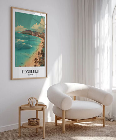 Çerçevesiz Poster Palmiye Rüzgarında Honolulu
