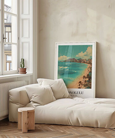 Çerçevesiz Poster Palmiye Rüzgarında Honolulu